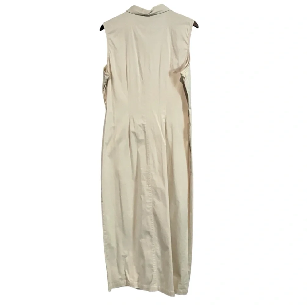 Vintage 90s Robbie Bee Cream Khaki Sleeveless Maxi Dress Women's Size 16 - Picture 3 of 7